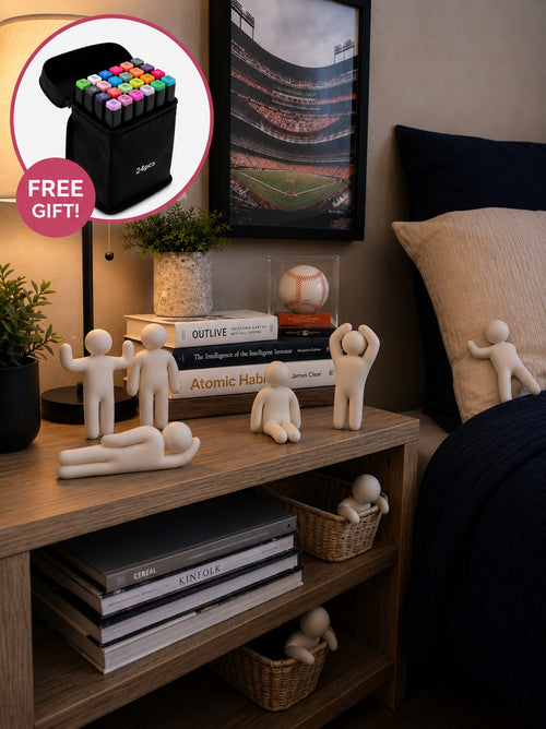 Meccha Chameleon 8-Piece Paintable Figure Pack + Free Colored Marker Set